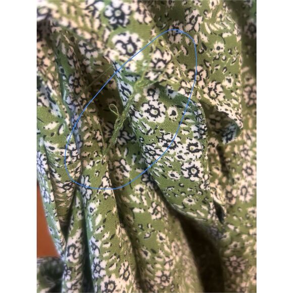 Max Studio Ruffle Sleeve Tie Waist Green Floral Blouse READ NWT Size XL (5942) - Picture 8 of 10